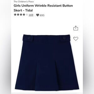 NEW Children’s Place Uniform Skort Tidal 16